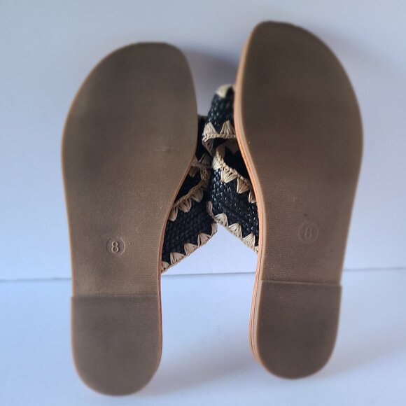UNIVERSAL THREAD ESMERALDA SLIDE SANDALS | CRISS- CROSS WOVEN BANDS | SIZE 8 - Picture 6 of 7